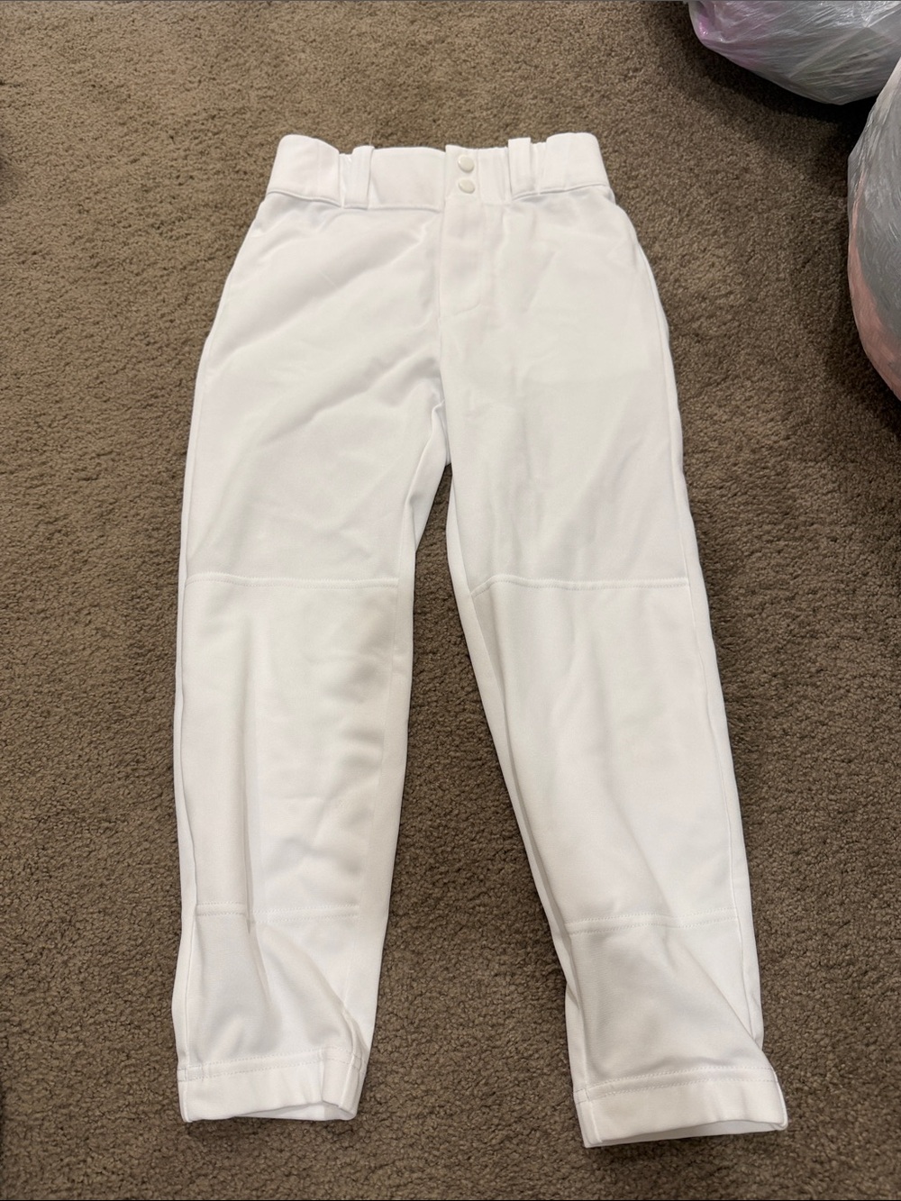 Men's White Athletic Baseball Pants - Classic Fit